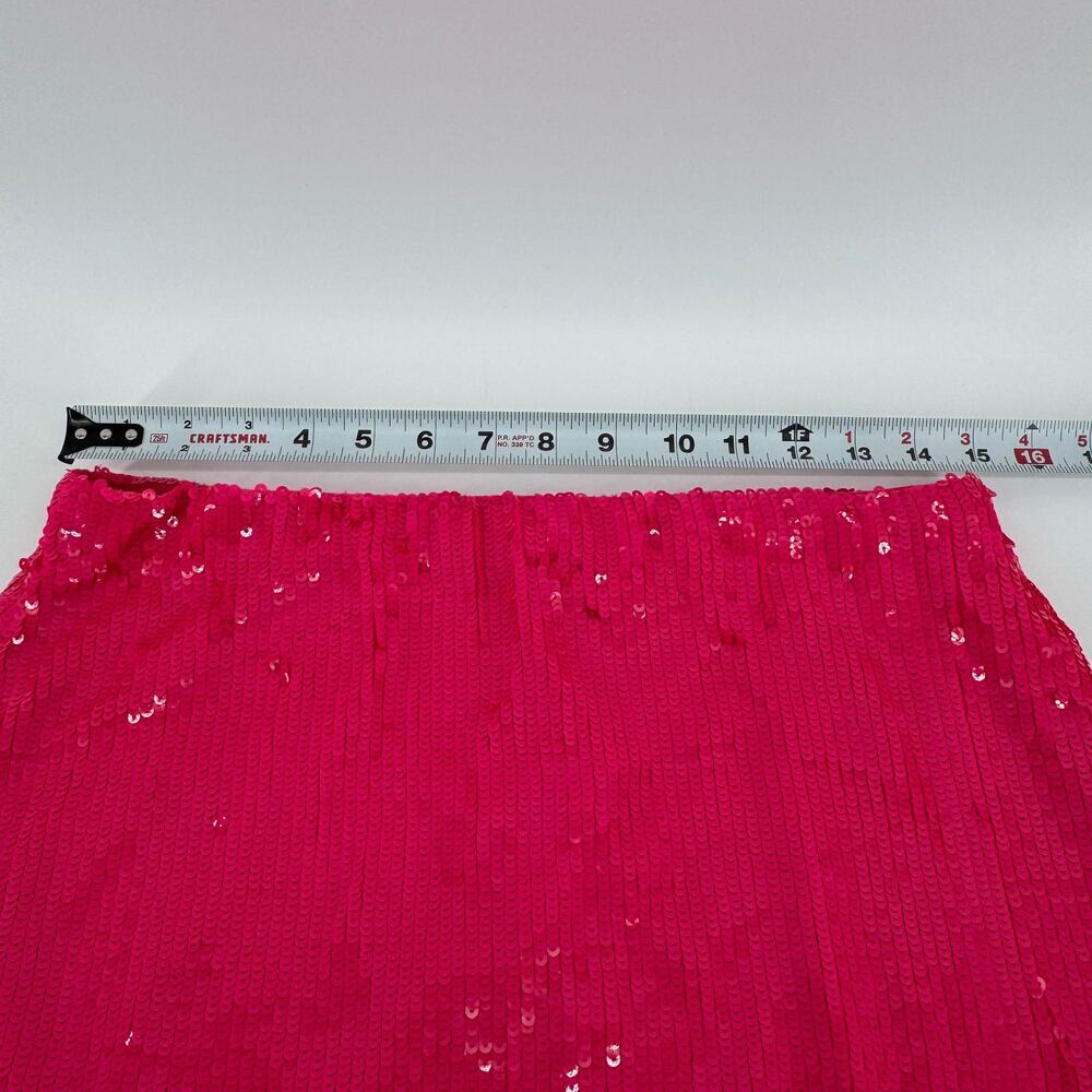 ALICE + OLIVIA Rubi Sequined Miniskirt Size 8 NWT $375 Barbie Mini Hot Pink - Picture 7 of 8